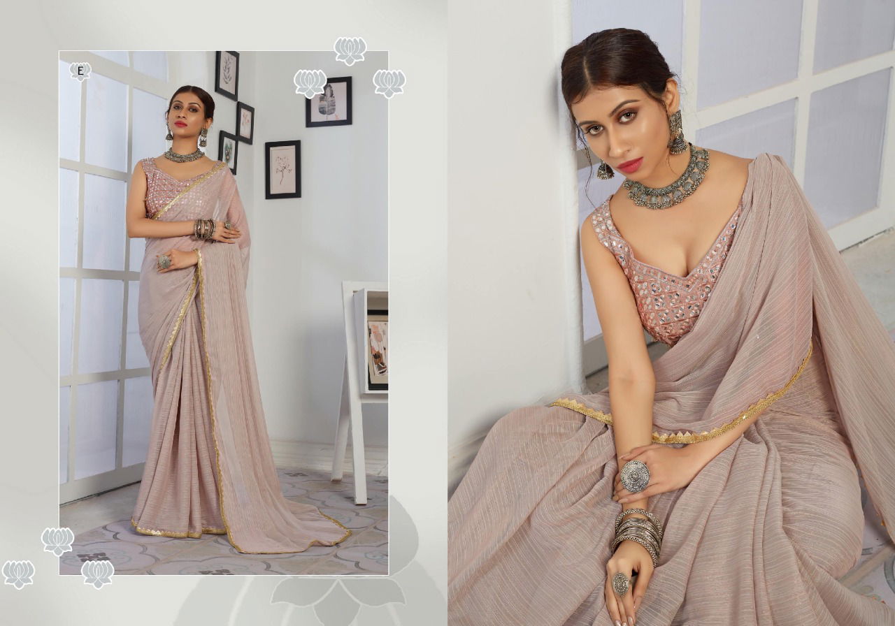 Ynf Savdha Mirror New Stylish Fancy Party Wear Chiffon Saree Collection